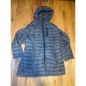 HFX Halifax Active Women Sz 1XL Hooded Puffer Coat Charcoal Black
